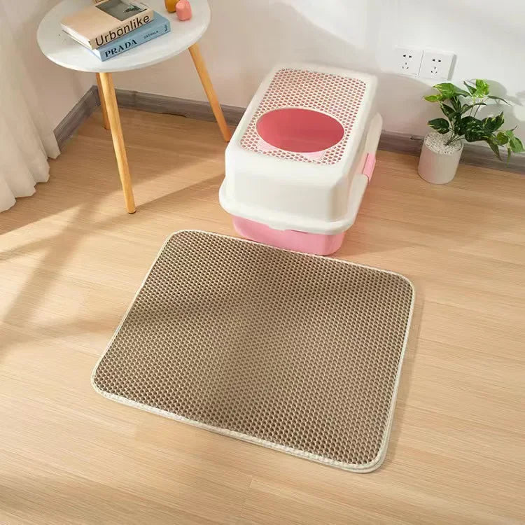 Cat Litter Mat, Double-Layer Litter Catcher, Waterproof Washable Non-Slip Pad, Six Sizes and Six Colors for Litter Boxes - product view 3