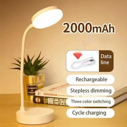 Portable LED Desk Lamp, USB or Battery Powered, 3 Color Temperatures, 9 Brightness Modes, Dimmable for Reading - product view 3