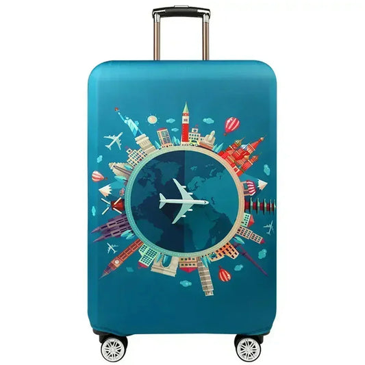 Stretch Suitcase Cover, Washable Reusable Luggage Protector with Geometric Pattern, S–XL Sizes for Travel Bags - product view 1
