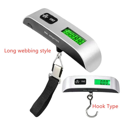 Digital Luggage Scale, 50kg Capacity, 10g Accuracy, Backlit LCD Travel Baggage Weigher with Hook or Webbing Belt - product view 4