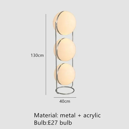 Decorative LED Floor Lamp, Acrylic Shade, Iron Body, E27 Base, Button Switch, 90–260V for Foyers - product view 4