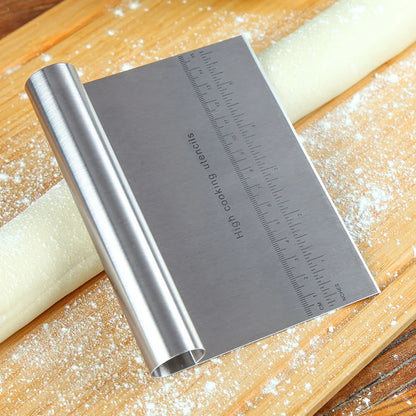 Stainless Dough Scraper with Measuring Scale, Pastry Cutter and Pizza Chopper, 15 cm Kitchen Baking Tool - product view 4