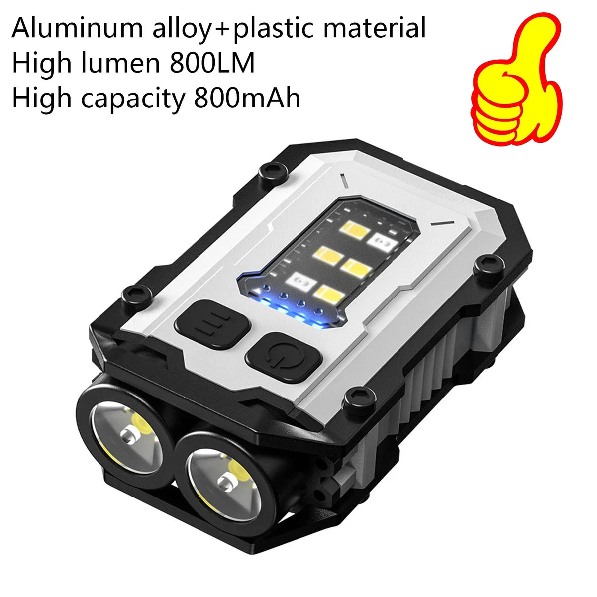 Mini Rechargeable LED Flashlight, COB and LED Light, Magnetic Tail, 180° Rotating Head, USB Power Bank and Work Light - product view 1