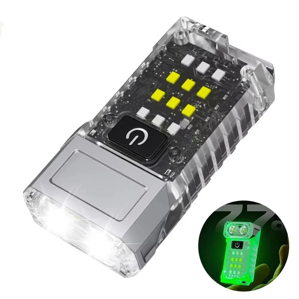 Mini Rechargeable LED Flashlight, COB and LED Light, Magnetic Tail, 180° Rotating Head, USB Power Bank and Work Light - product view 4