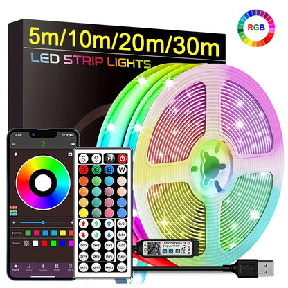RGB LED Strip Lights, USB 5V Flexible Room Lighting with Remote or App Control, Multiple Lengths for Bedroom Decor - product view 4