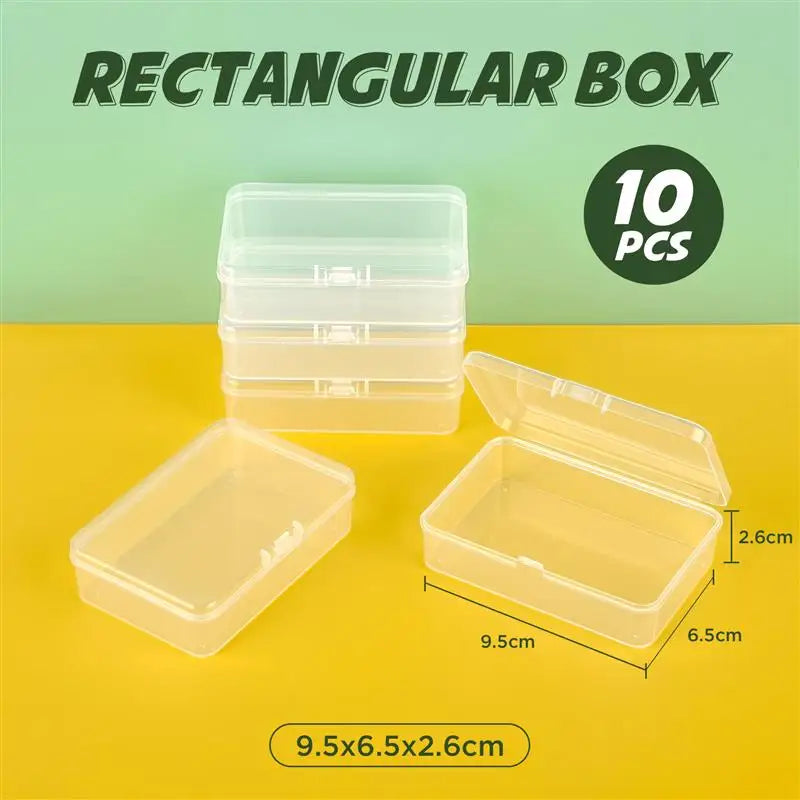 Transparent Plastic Storage Boxes, 10-Piece Jewelry and Ornament Organizer Set, Dustproof Cases in Multiple Size Options - product view 3