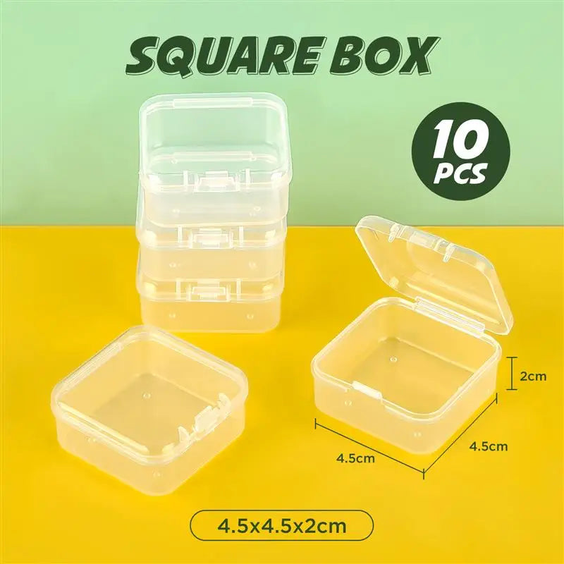 Transparent Plastic Storage Boxes, 10-Piece Jewelry and Ornament Organizer Set, Dustproof Cases in Multiple Size Options - product view 4