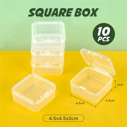 Transparent Plastic Storage Boxes, 10-Piece Jewelry and Ornament Organizer Set, Dustproof Cases in Multiple Size Options - product view 4