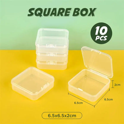 Transparent Plastic Storage Boxes, 10-Piece Jewelry and Ornament Organizer Set, Dustproof Cases in Multiple Size Options - product view 5