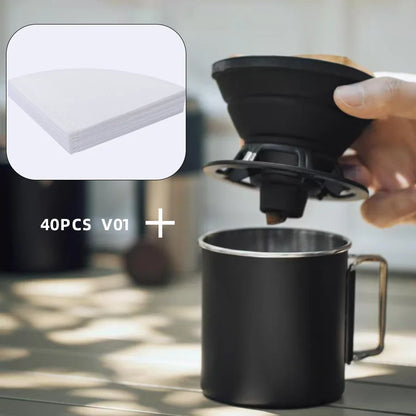 Reusable Silicone Coffee Filter Dripper, Basket Shape, 1–2 Cup Brewing, Camping and Barista Tool - product view 4