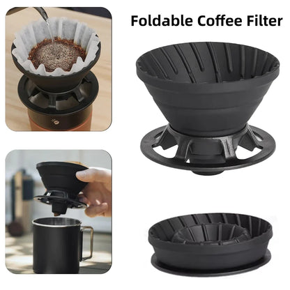 Reusable Silicone Coffee Filter Dripper, Basket Shape, 1–2 Cup Brewing, Camping and Barista Tool - product view 5