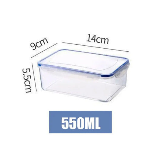 Stackable Food Storage Container, Clear Plastic Refrigerator Organizer with Lid, 550ml to 2200ml Options - product view 1