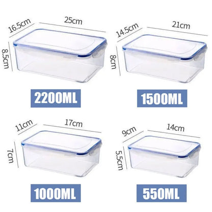 Stackable Food Storage Container, Clear Plastic Refrigerator Organizer with Lid, 550ml to 2200ml Options - product view 4