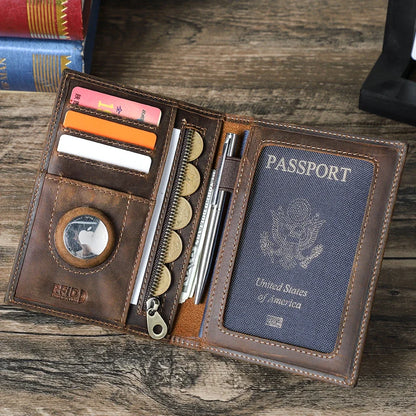 Solid Travel Wallet, Passport Card Holder and Coin Purse, Compact Travel Accessory in Army Green, Coffee, Blue, Gray, Red or Camel - product view 2