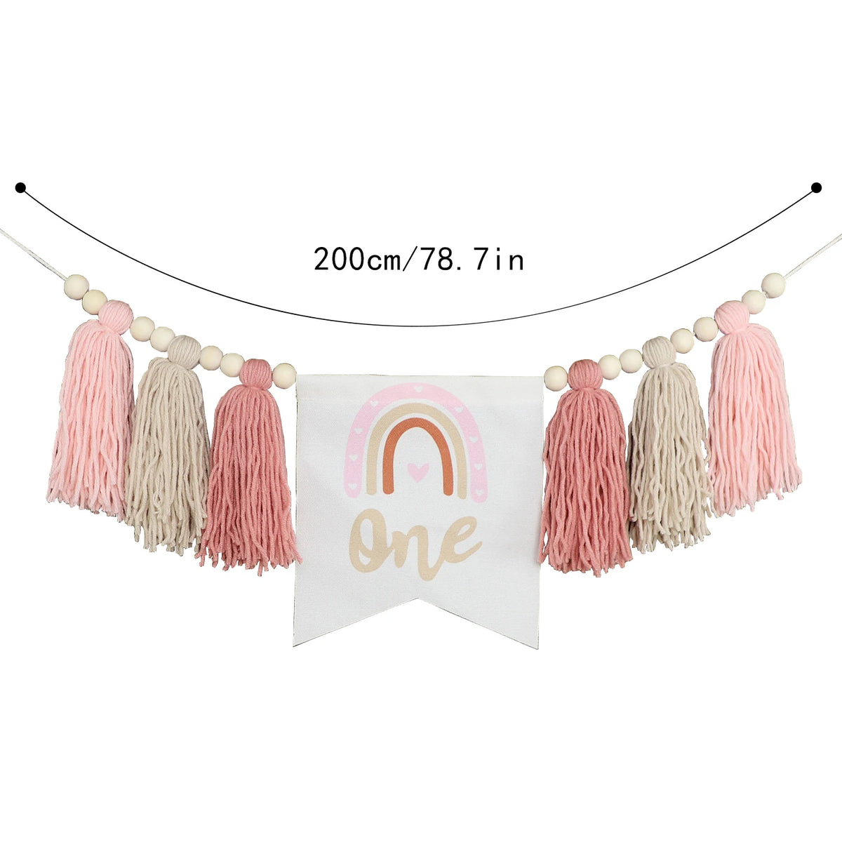 wood bead garland - product view 1