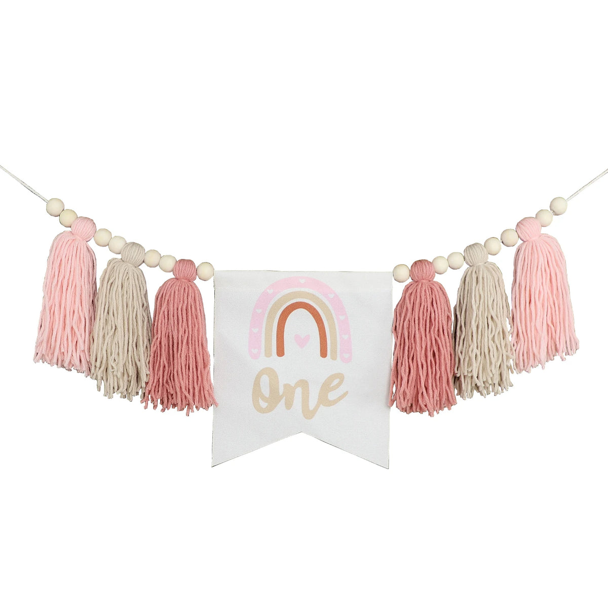 wood bead garland - product view 2