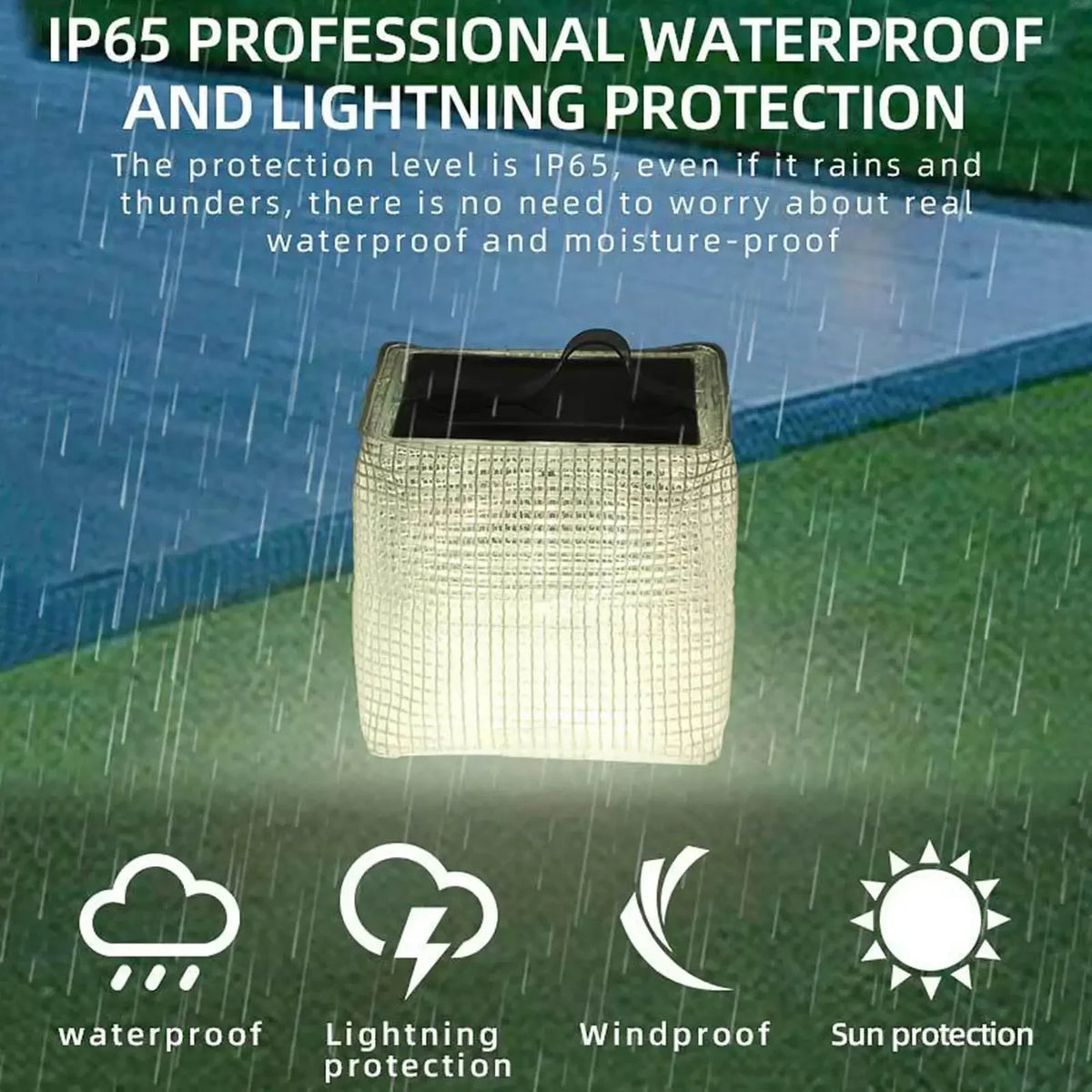 Portable Solar Camping Lantern, Lightweight Folding PVC Light with Warm Lighting, Sealed Design for Hiking and Fishing - product view 1