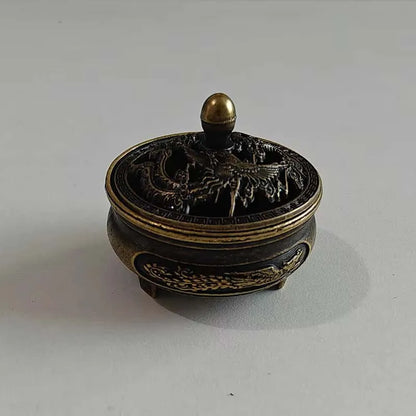 Mini Metal Incense Holder, Three-Legged Antique-Style Aromatherapy Burner for Indoor Incense, Tea Ceremony Décor or Gifting - product view 3