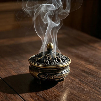 Mini Metal Incense Holder, Three-Legged Antique-Style Aromatherapy Burner for Indoor Incense, Tea Ceremony Décor or Gifting - product view 5