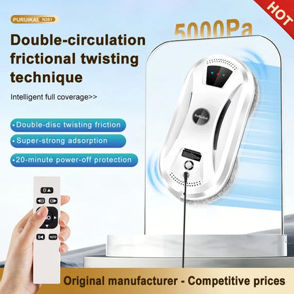 Window Cleaning Robot, 5600Pa Suction, Remote Control, 100–240V, 20-Minute Power-Loss Protection - product view 3