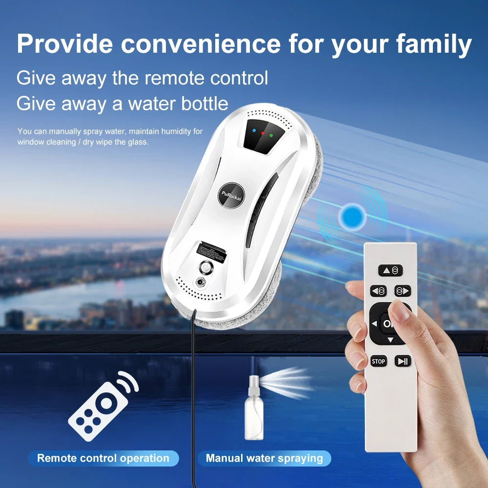 Window Cleaning Robot, 5600Pa Suction, Remote Control, 100–240V, 20-Minute Power-Loss Protection - product view 5