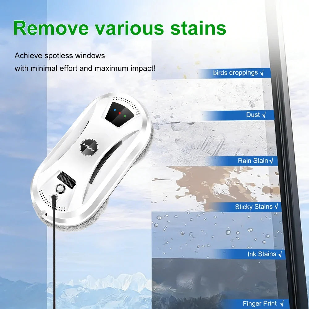 Window Cleaning Robot, 5600Pa Suction, Remote Control, 100–240V, 20-Minute Power-Loss Protection - product view 6