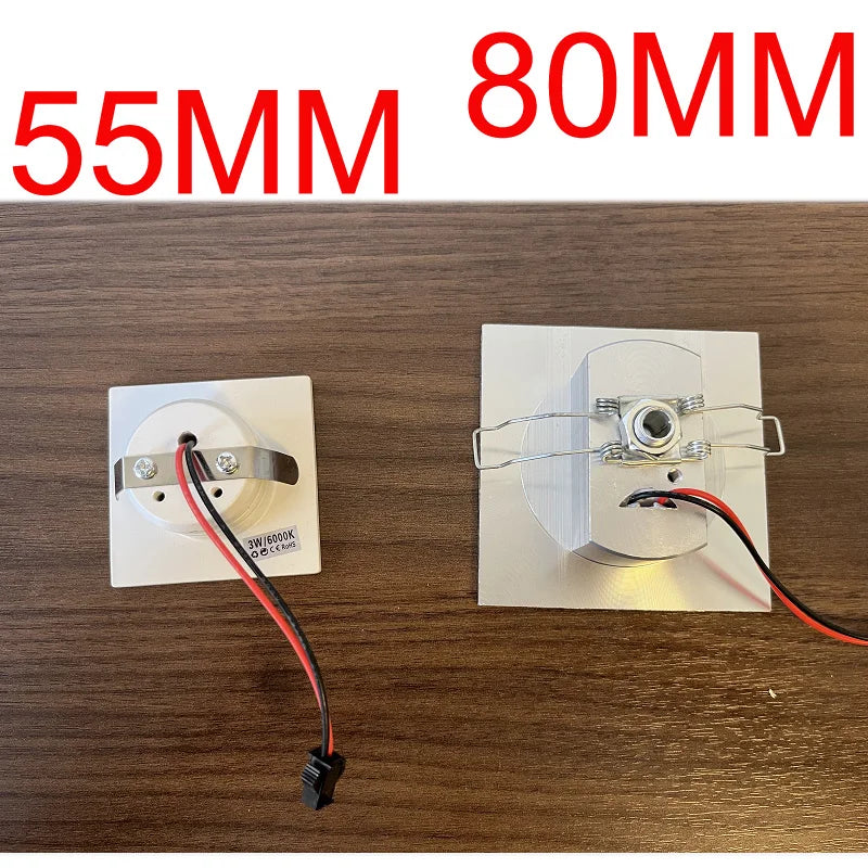 Recessed LED Step Light, 1W or 3W, 55mm or 80mm Round and Square Options, AC85-265V or DC12V - product view 3