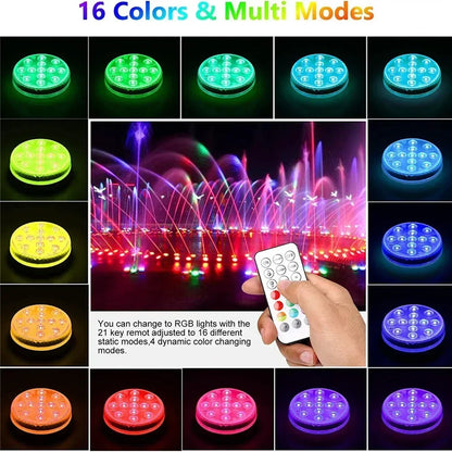 Submersible LED Pool Lights, RGB 16-Color Remote Control, Suction Cups and Magnet, 7 cm or 8.5 cm, 1 to 4 Lamps - product view 6