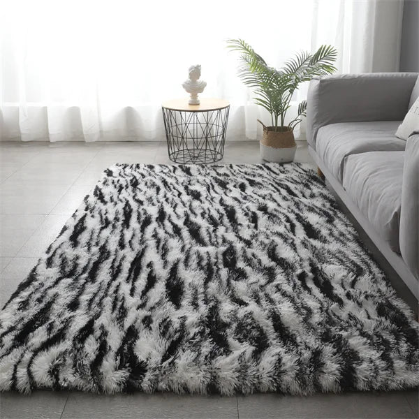 Fluffy Shag Area Rug, Soft 100% Polyester Rectangle Carpet, Anti-Slip Backing, Machine-Made Pastoral Floor Mat for Bedroom - product view 5