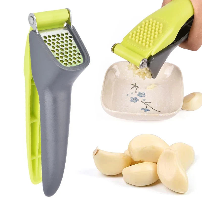 Stainless Garlic Press, Handheld Garlic Crusher and Mincer with Stainless Steel Blade for Home Cooking Preparation - product view 2