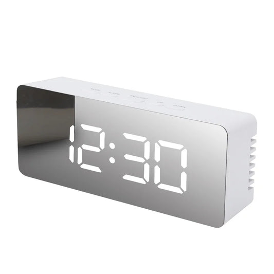 Digital Alarm Clock, LED Display, Indoor Temperature, Snooze, Adjustable Brightness and Night Mode for Bedroom Desk - product view 1