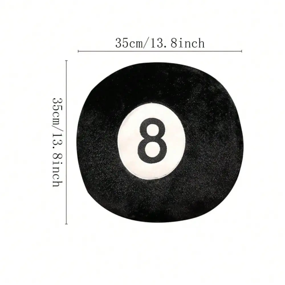 Decorative Billiard 8 Ball Pillow, Soft Plush 35 x 35 cm Polyester Throw Cushion for Game Room and Home Décor - product view 1