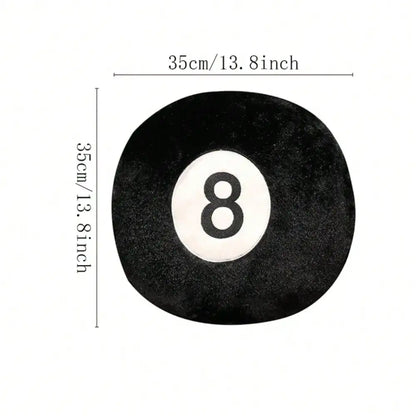 Decorative Billiard 8 Ball Pillow, Soft Plush 35 x 35 cm Polyester Throw Cushion for Game Room and Home Décor - product view 1