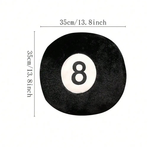 Decorative Billiard 8 Ball Pillow, Soft Plush 35 x 35 cm Polyester Throw Cushion for Game Room and Home Décor - product view 1