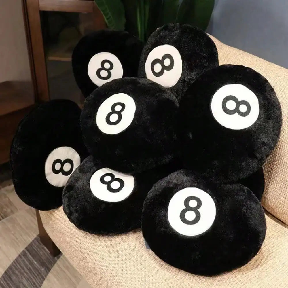 Decorative Billiard 8 Ball Pillow, Soft Plush 35 x 35 cm Polyester Throw Cushion for Game Room and Home Décor - product view 3