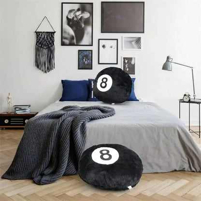 Decorative Billiard 8 Ball Pillow, Soft Plush 35 x 35 cm Polyester Throw Cushion for Game Room and Home Décor - product view 5
