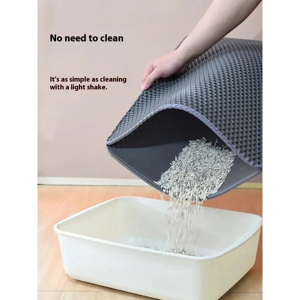 Double-Layer Cat Litter Mat, Waterproof Washable Nonslip Sand-Trapping Pet Mat in 4 Sizes and 3 Colors - product view 6