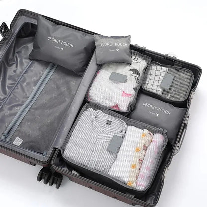 6-Piece Travel Luggage Organizer Set, Foldable Packing Cubes with Mesh Bags and Laundry Pouches for Suitcases - product view 4
