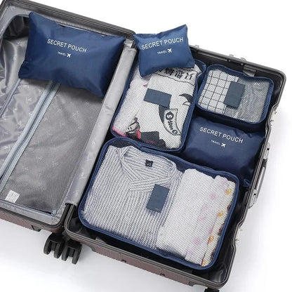 6-Piece Travel Luggage Organizer Set, Foldable Packing Cubes with Mesh Bags and Laundry Pouches for Suitcases - product view 5