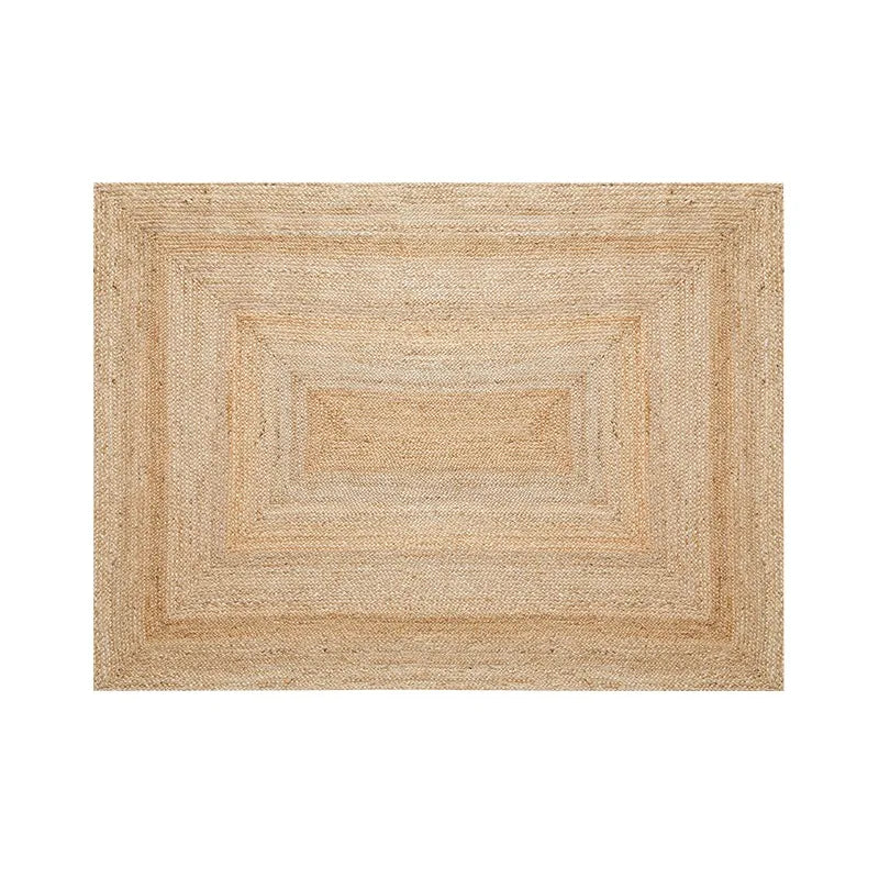 Hand-Woven Jute Rug, Natural Rectangle Area Carpet, Wear-Resistant Solid Design for Bedroom, Living Room and Entryway - product view 1