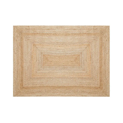 Hand-Woven Jute Rug, Natural Rectangle Area Carpet, Wear-Resistant Solid Design for Bedroom, Living Room and Entryway - product view 1