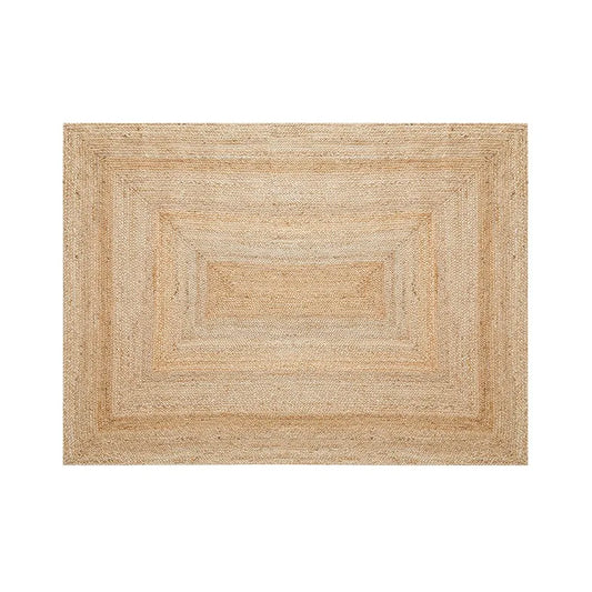 Hand-Woven Jute Rug, Natural Rectangle Area Carpet, Wear-Resistant Solid Design for Bedroom, Living Room and Entryway - product view 1
