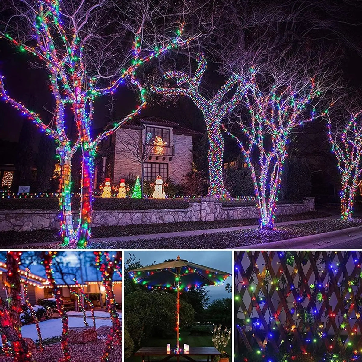 Solar String Lights, 8 Lighting Modes, 300 LED Option, 1200 mAh Battery, Indoor Outdoor Garden and Patio Decor - product view 4