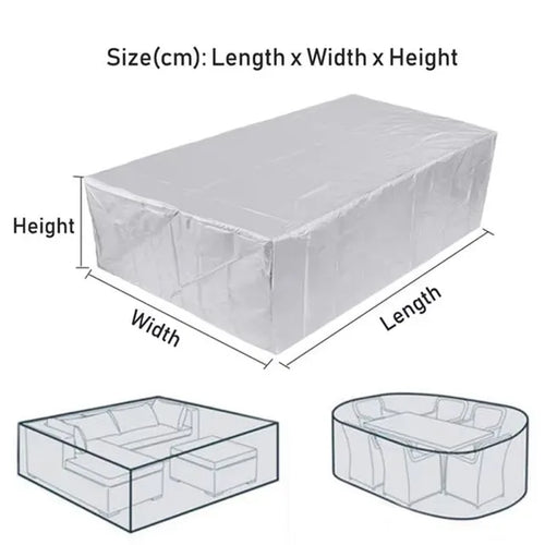 Patio Furniture Cover, Polyester Outdoor Chair, Sofa and Table Protector, Silver or Black, 9 Size Options - product view 1