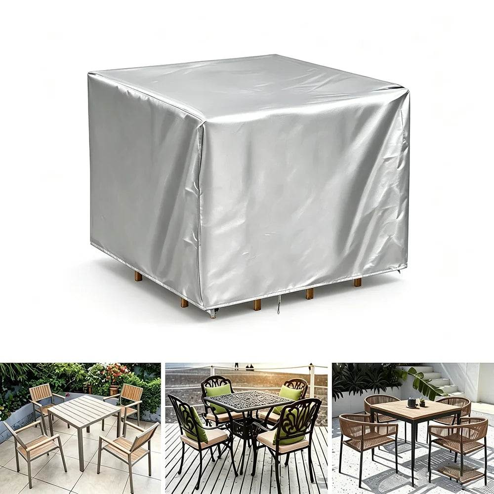 Patio Furniture Cover, Polyester Outdoor Chair, Sofa and Table Protector, Silver or Black, 9 Size Options - product view 3