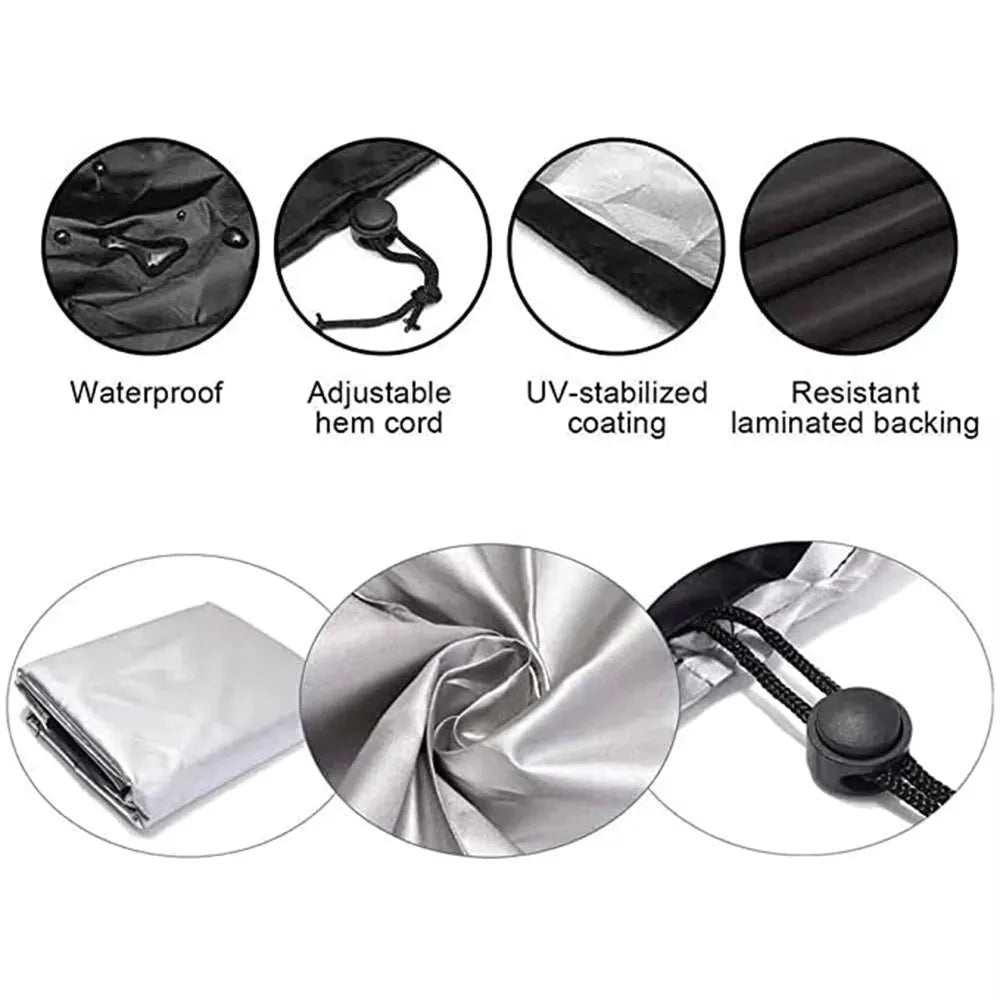 Patio Furniture Cover, Polyester Outdoor Chair, Sofa and Table Protector, Silver or Black, 9 Size Options - product view 4