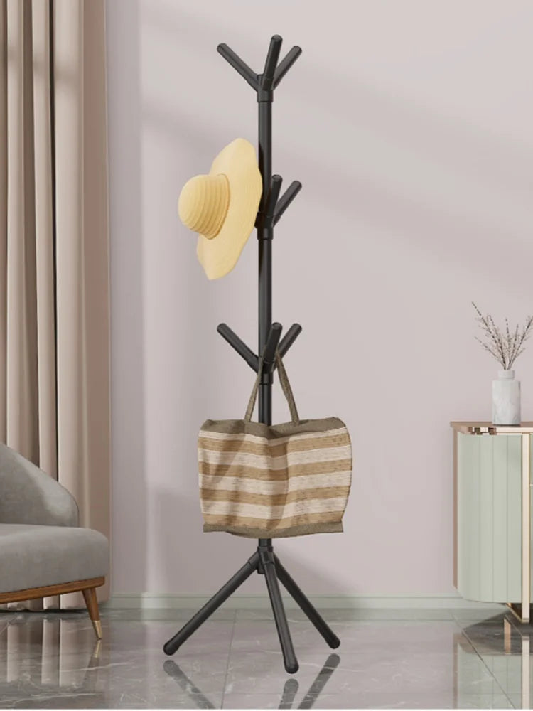 Freestanding Garment Rack, Tree-Branch Coat Stand with Multiple Hooks, Movable Entryway Clothes Organizer, Black or White - product view 3
