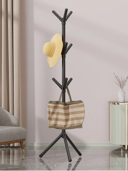 Freestanding Garment Rack, Tree-Branch Coat Stand with Multiple Hooks, Movable Entryway Clothes Organizer, Black or White - product view 3