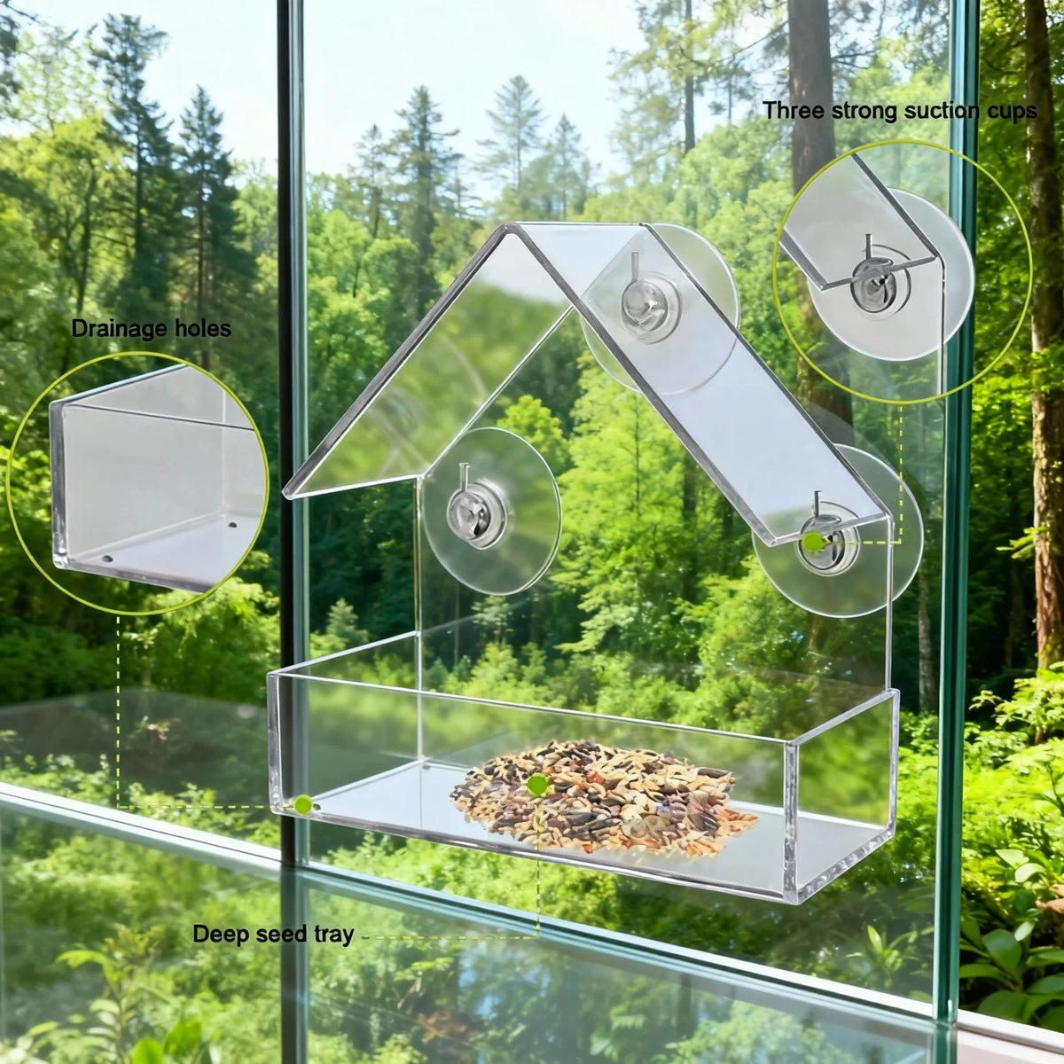 bird feeder window mount - product view 6