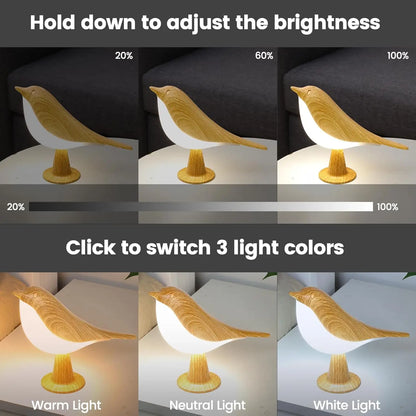 Rechargeable LED Bird Table Lamp, Touch-Control Night Light with ABS Body, 5V Power and Included Bulb for Holiday Décor - product view 5